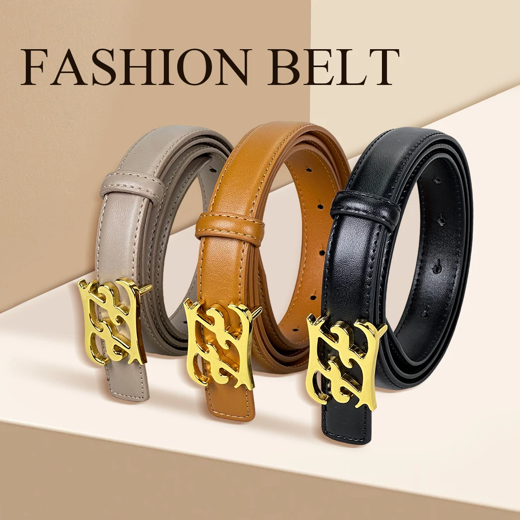 

Женские ремни с золотой пряжкой с двойной буквенной надписью, регулируемый поясной ремень для джинсов, бесплатная доставка, роскошный аксессуар