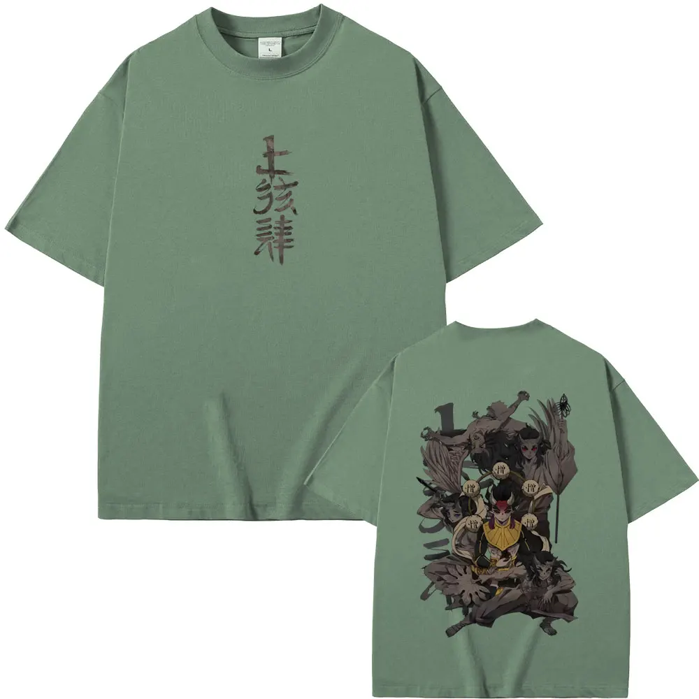 Anime Demon Slayer Hantengu Merch 2025 T-shirts Men Women Cartoon Casual Pure Cotton T Shirt Male Oversized Short Sleeve Tshirt