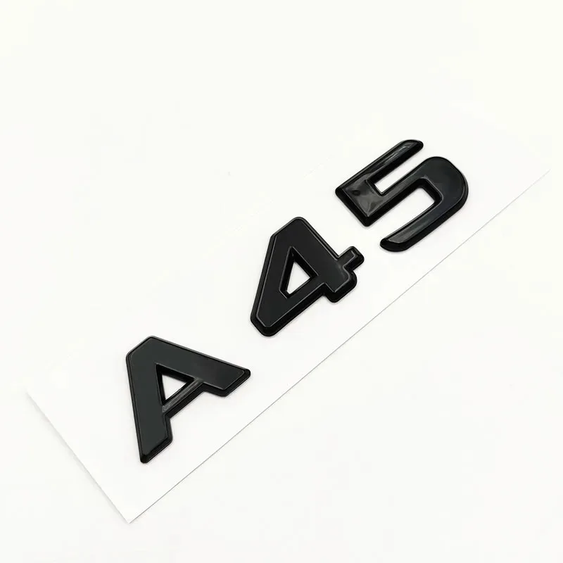 3D ABS Black A 45 Logo A45 Emblem Letters Sticker Nameplate Car Trunk Badge For A45 Accessories