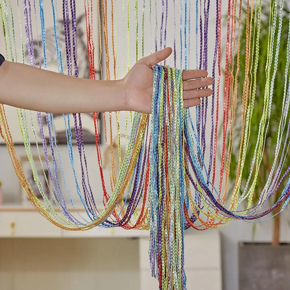Glitter String Door Curtain Door Curtain Glitter String Curtain Door Fringe Sparkling Tinsel Backdrop Panel Privacy for Parties