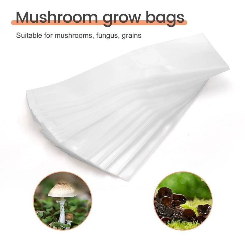 100PCS Rye Grain Berries Substrate, Mushroom Growing Spawn Bag Mushroom Spawn Grow Bag High Temp Pre Sealable