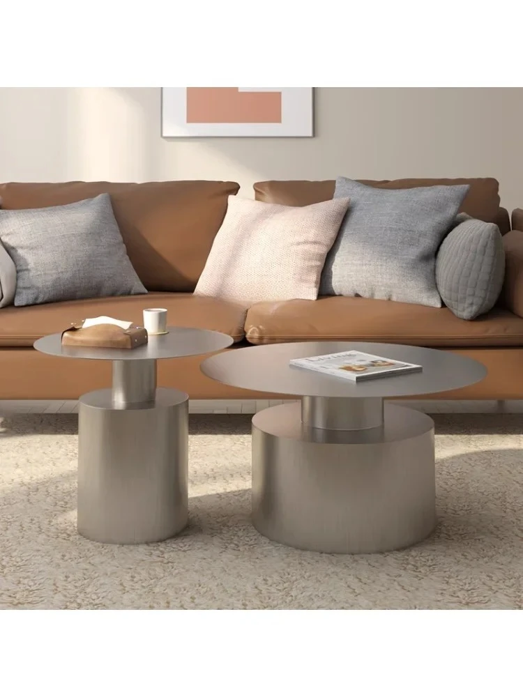 Modern Stainless Steel Coffee Table Combination Nordic Creative Living Room Sofa Side Several Light Luxury Metal Coffee Table
