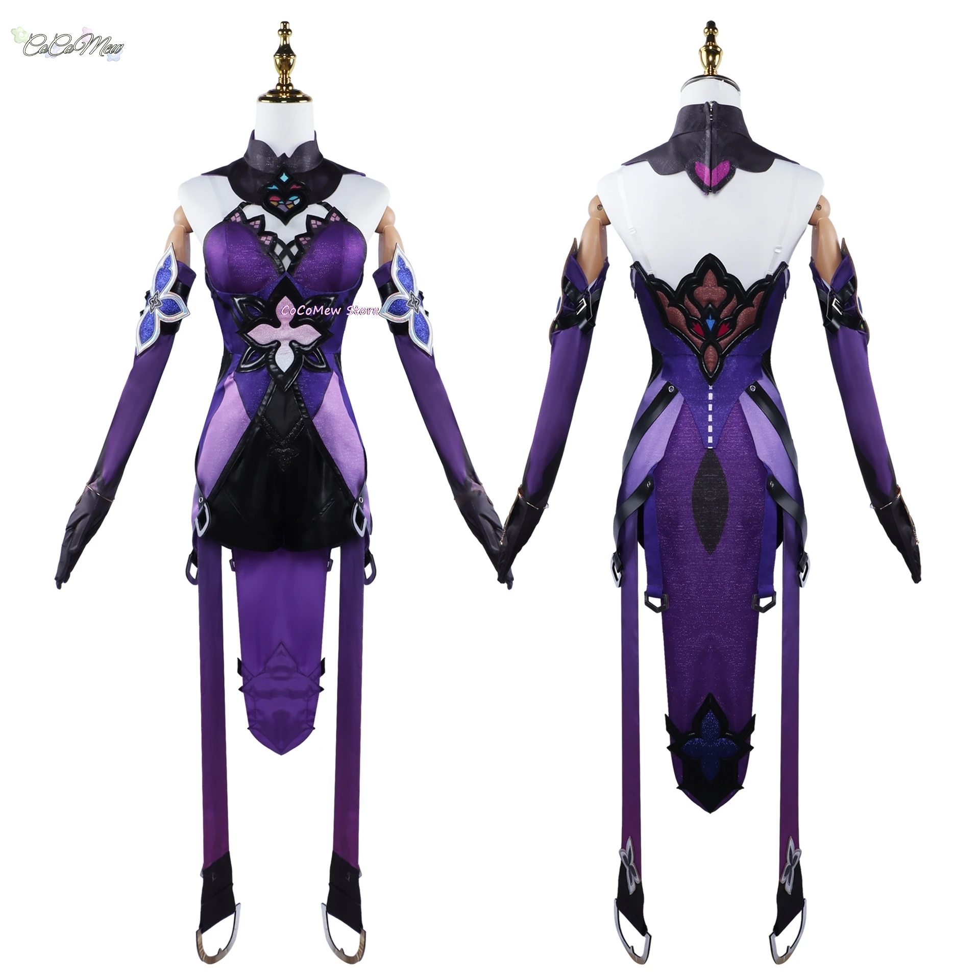 Disfraz de Cosplay de Black Swan para hombres, uniforme de carnaval, peluca de Anime, trajes de personaje de juego, Honkai Star Rail