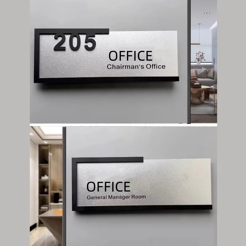 Placas de puerta de acrílico modernas, letrero personalizado con número de identificación para oficina, hogar, apartamentos, restaurante, hotel, cafetería, bar, decoración del hogar