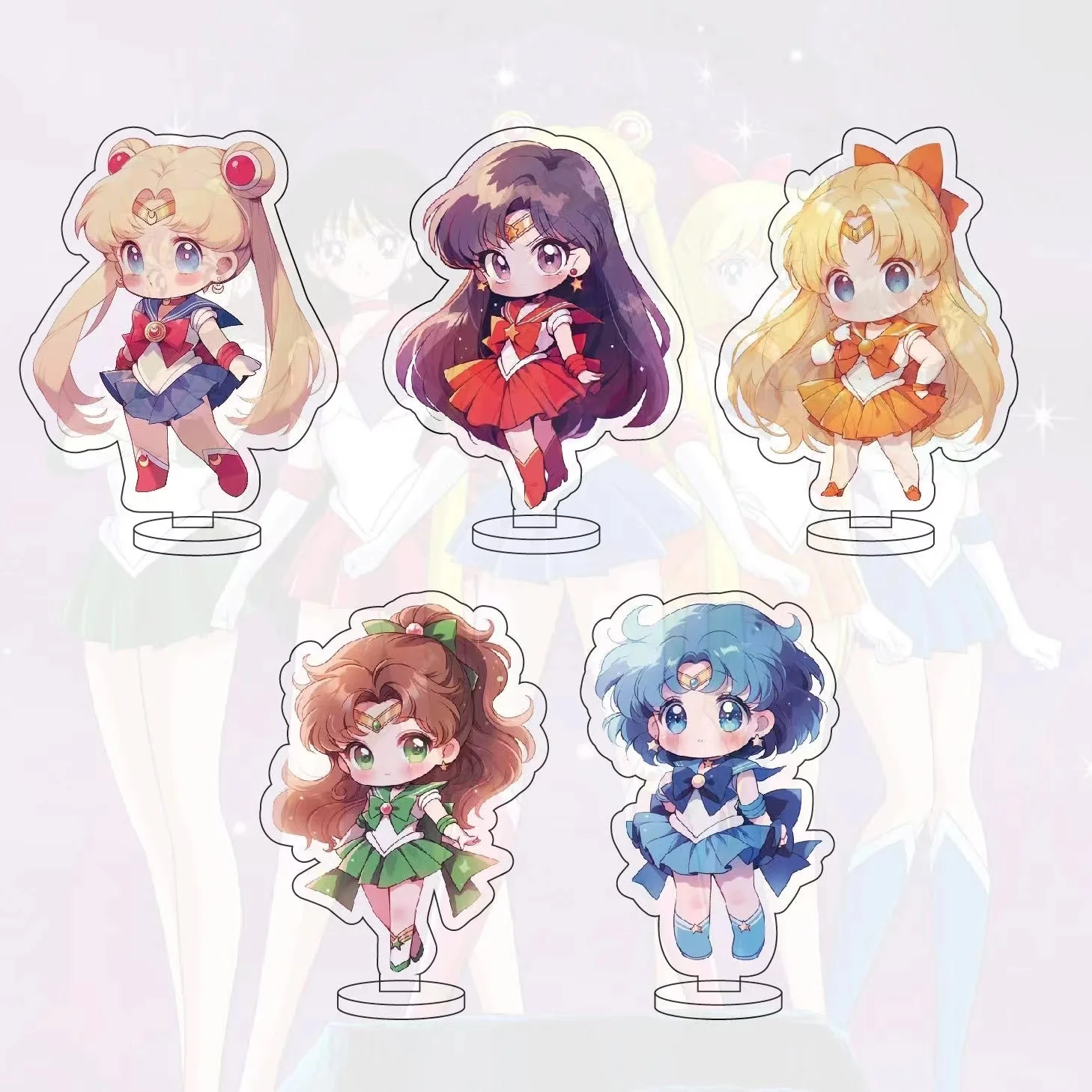 

Cute Anime Sailor Moon Acrylic Stand Model Cosplay Characters Ornament Desktop Gift Collection 10CM