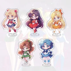 Cute Anime Sailor Moon Acrylic Stand Model Cosplay Characters Ornament Desktop Gift Collection 10CM