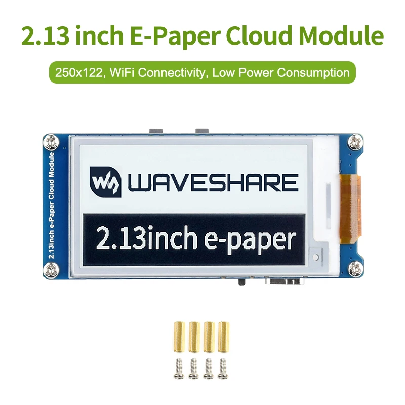 

2.13 Inch E-Paper Cloud Module 250x122 WiFi Connectivity Low Power Consumption Wide Viewing Angle Paper-Like Effect