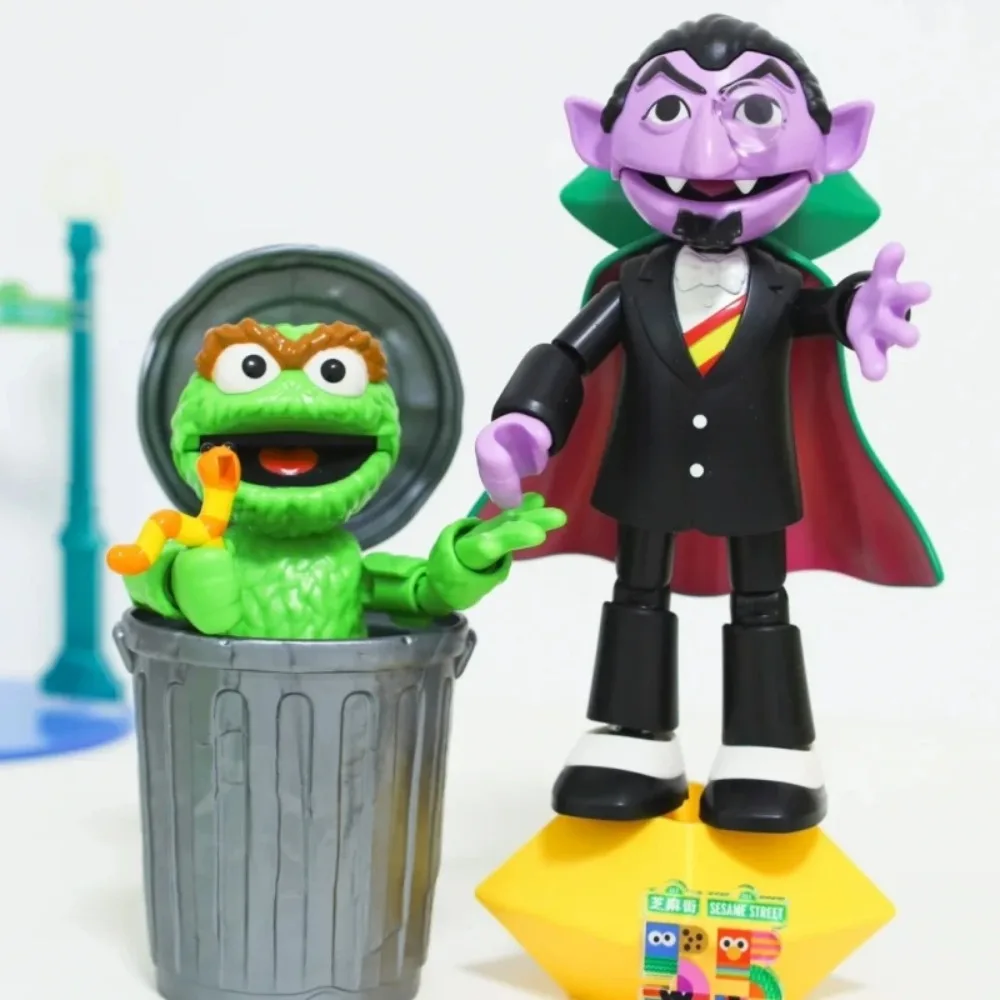 BLOKEES Sesame Street Building Blocks Big Bird Monster Bert Movable Ornaments Cookie Ernie Elmo Toy Model Stitching Gift