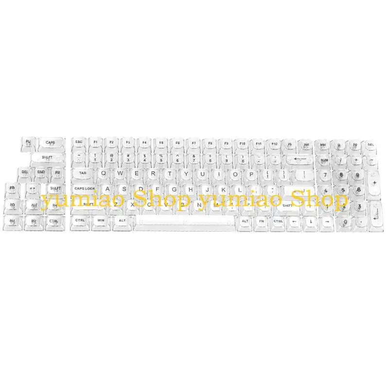 587B Bright and Smooth Clear Keycaps for MX Structure Mechanical Keyboards 115Keys