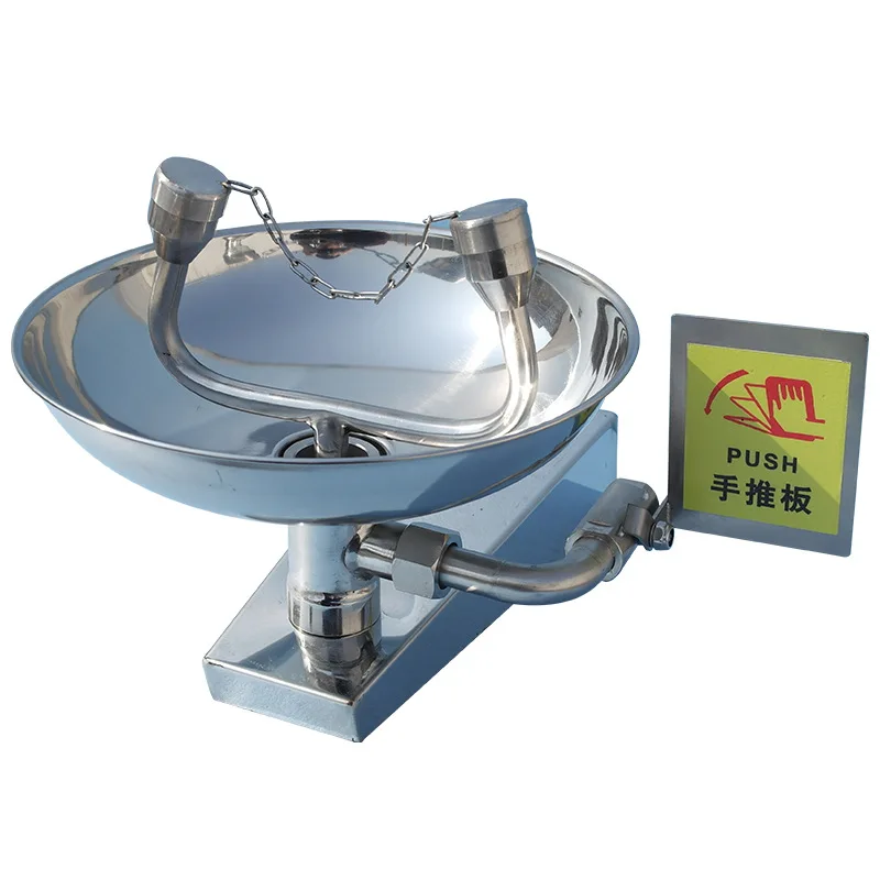 

304 stainless steel wall mounted eye wash, wall mounted emergency dual port laboratory eye wash