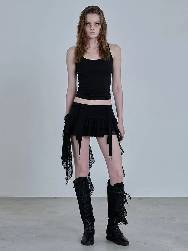 Nibber Hottie Rüschen-Quastenröcke für Damen, Patchwork-Spitze mit Metalldekoration, Sexy Musikfestival Midnight Wild Sommer Streetwear – Detail 10