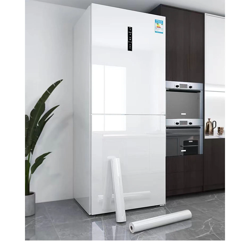 55cm widthGlossy Vinyl Wallpaper for Walls In Rolls Waterproof Wall Stickers Bathroom Table Kitchen Adhesive Sticker for Furnitu