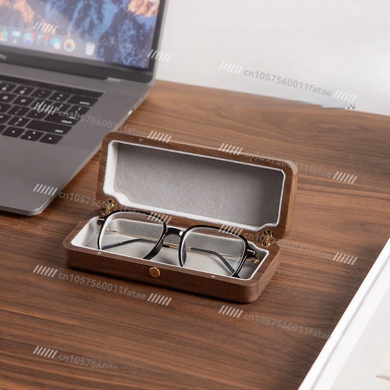Solid Wood Case, Black Walnut Solid Wood High-end Storage Box, Retro Portable, Anti-stress Eyes for Men and Women