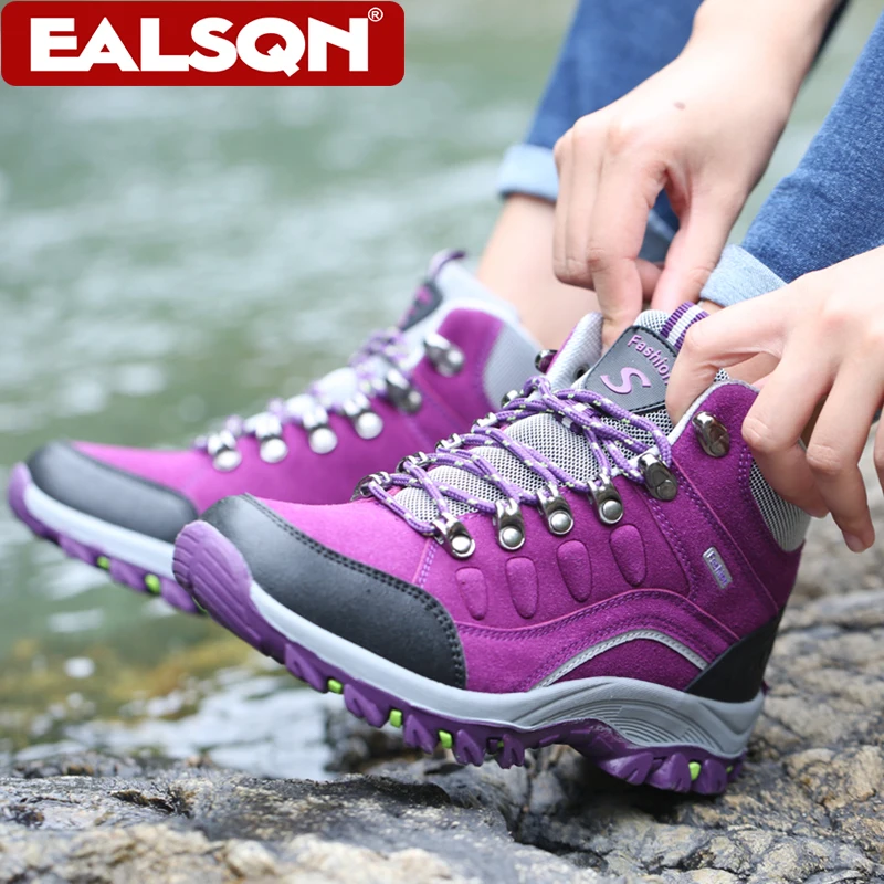 Outdoor Wear-resistant Hiking Shoes for Women Trail Sports Climbing Camping Sneaker Lace Up Jogging Trainers
