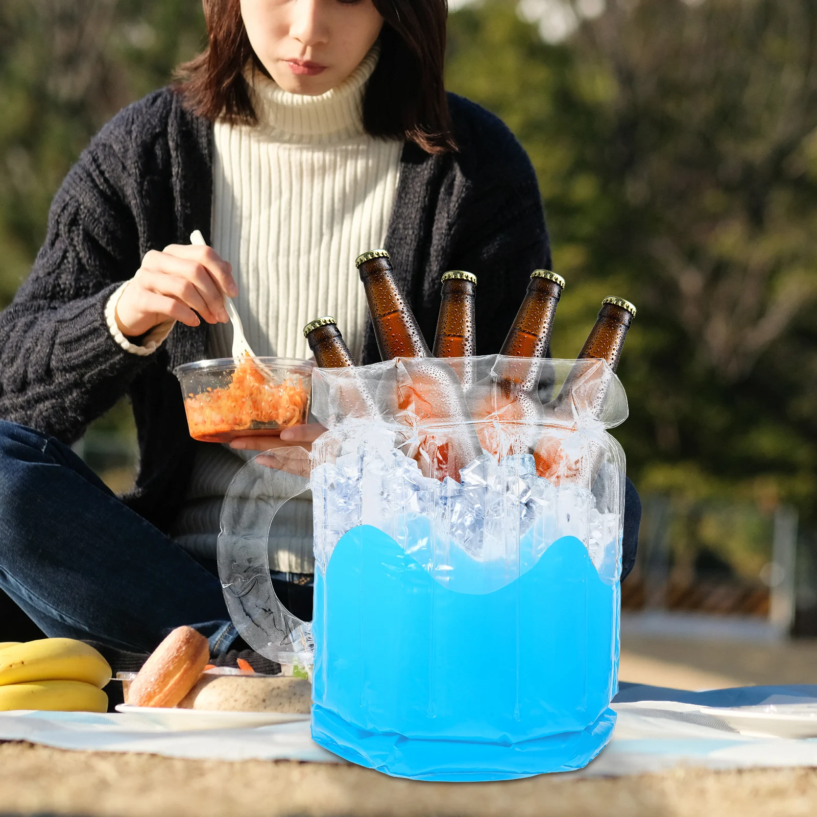 

Inflatable Ice Bucket Large Birthday Decorations Drink Buckets Parties Outdoor Men Beverage Cooler Portable Tub Storage