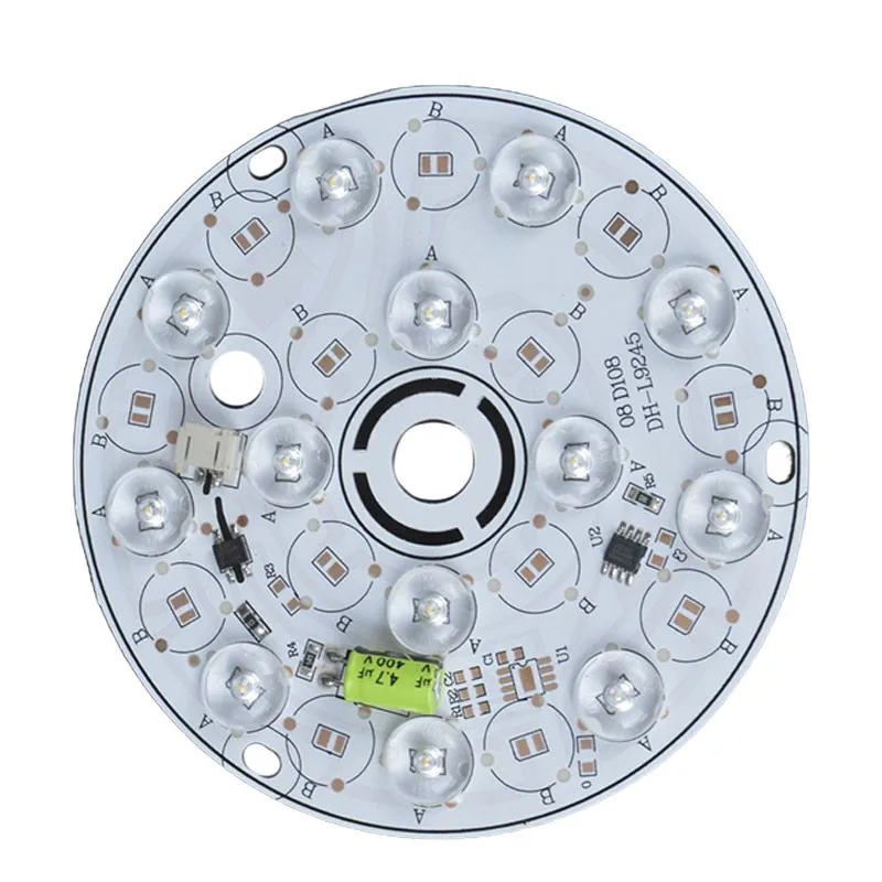 110mm Round High-Brightness LED Chips SMD Patch, 15W, 220V AC No Driver Required High-Intensity Lens for Enhanced Brightness