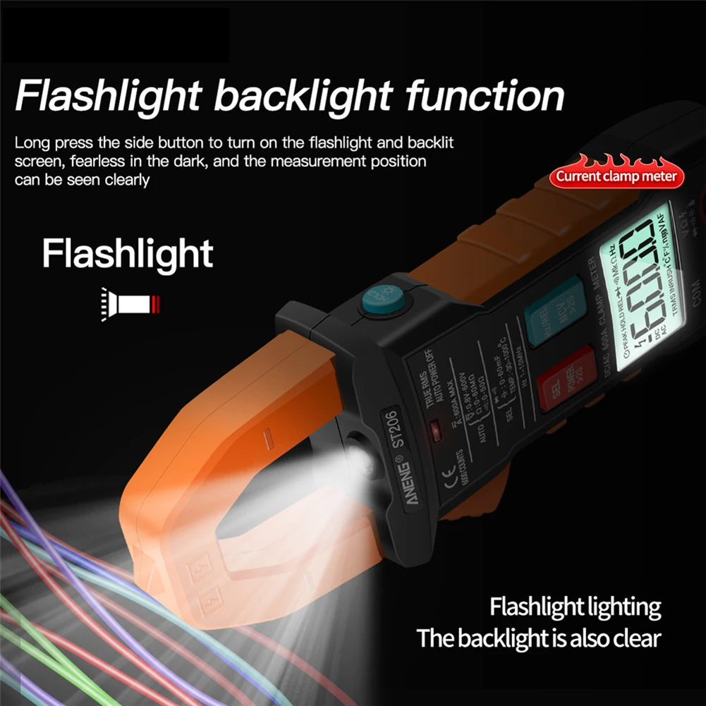 ST206 AC/DC Clamp Meter Auto Range Multifunctional Clamp Meter Measurement Tools