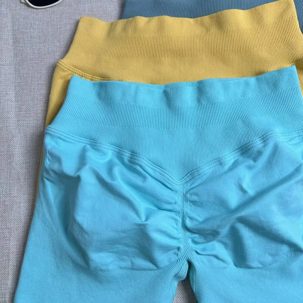 

Seamless Workout Shorts Inch High Waisted Yoga Pants W Tush Lift Quick Dry High Stretch Running Tights Gym Clothes XS XL