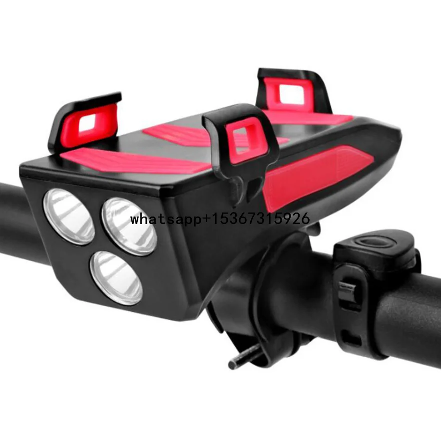 

Waterproof Speaker Bicycle Light Led Front Led Rechargeable Set 4 Modes Horn Power Bank Phone Holder