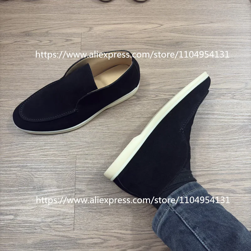 apricot black Loafers Casual B - Suede Loafers Men บทวิจารณ์และราคา