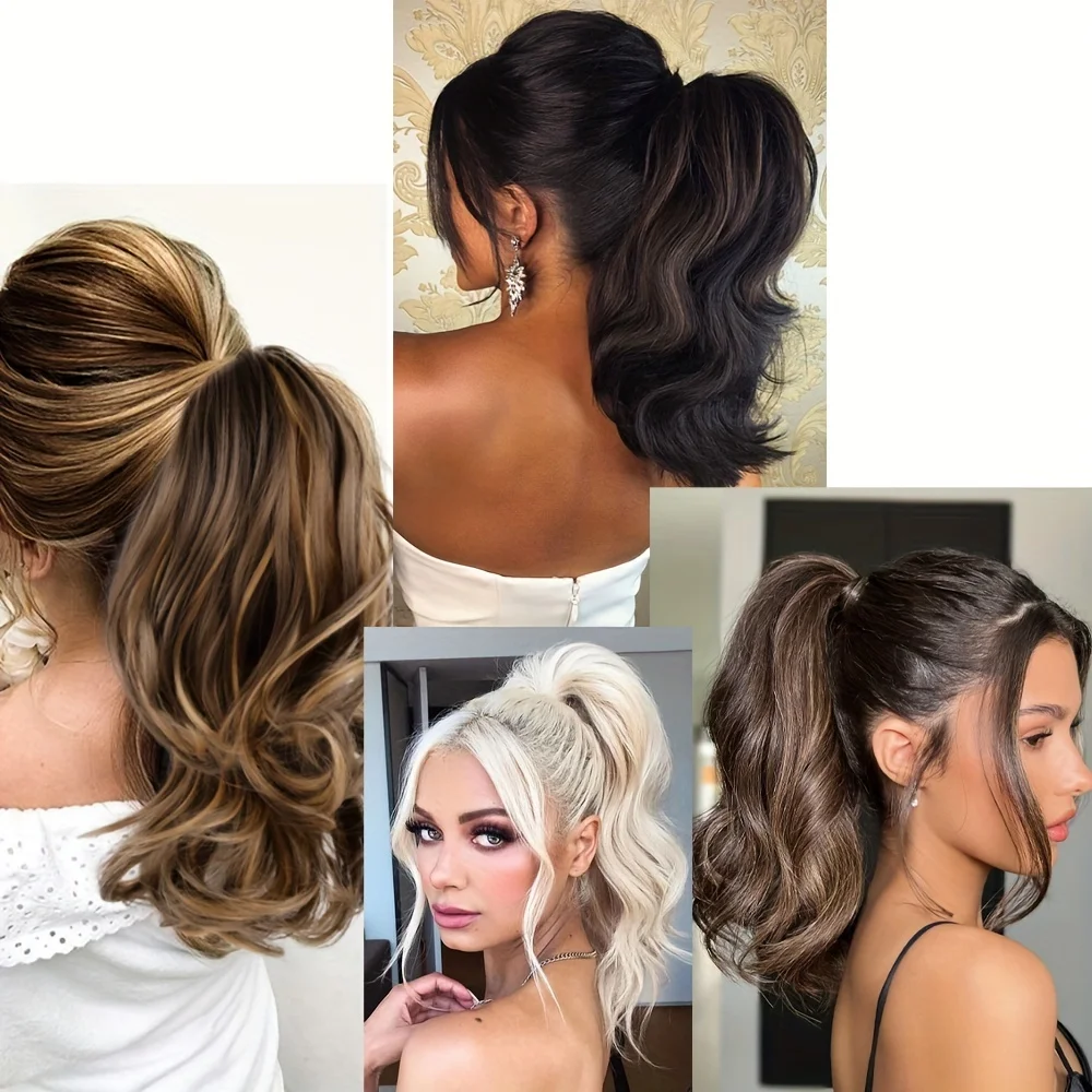 12inch Short Curly Claw Ponytail Extension Clip In on Hairpiece with Jaw/Claw Synthetic Fluffy Pony Tail For Women Girls