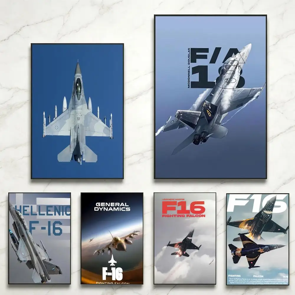 Classic F-F-16 Fighting Falcon Poster Trendy Home Highlights & Modern Interior Wall Decor
