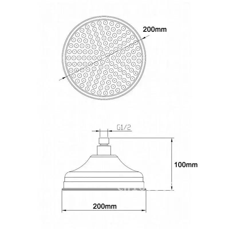 Luxury Gold Color Rainfall Shower Head inch Shower 8 Brass Bathroom Head Round