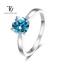 2 Carat Moissanite Ring For Women Simple 4-claw Lab Diamond Wedding Band 100% 925 Sterling Jewelry Silver Female Finger Ring