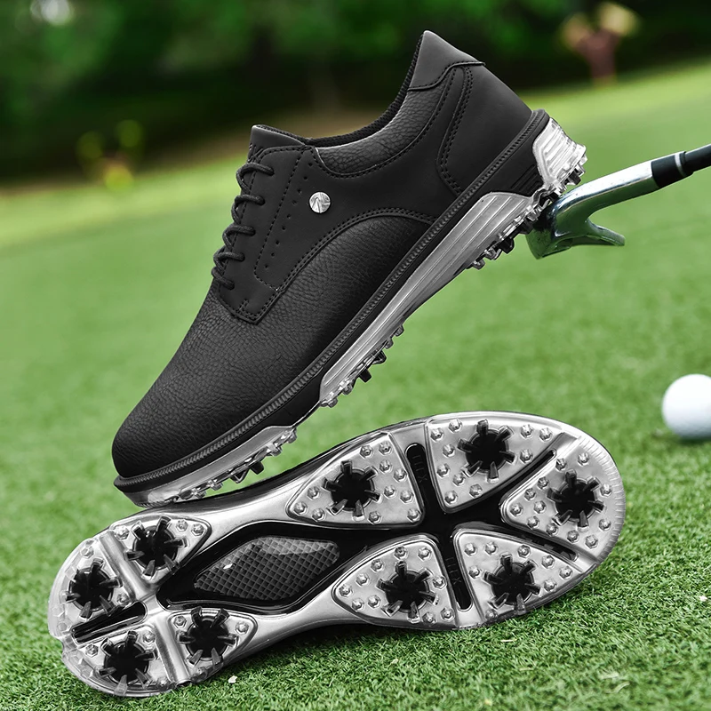 LiXingMing Men Golf Shoes Large Size To 48# Waterproof Cleats Golf Sport Shoes Teenager Training Golf Competition Sneakers