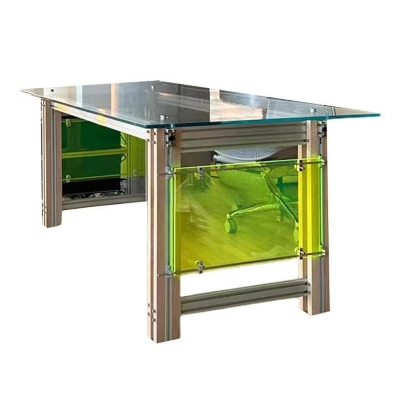 

Алюминиевый профиль, прозрачный стеклянный стол, бытовой, современный, простой, для учебы, квадратный, обеденный, акриловый, для конференций, компьютерный