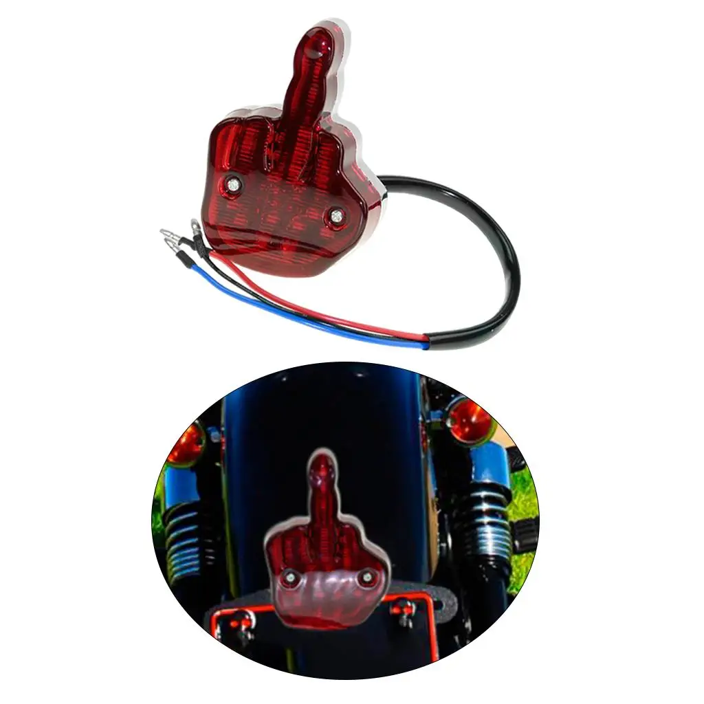 مصباح مكبح خلفي عالمي فريد من نوعه بتصميم الإصبع الوسطى 12 فولت LED #4