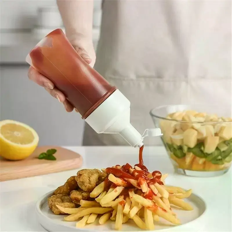 250Ml Kitchen Squeeze Seasoning Bottle With Rack Leak-Proof Condiment Empty Bottles