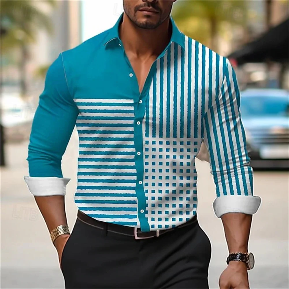 Men's shirt lines, fashionable luxury petals, casual, soft and comfortable, high-definition pattern, new men's tops