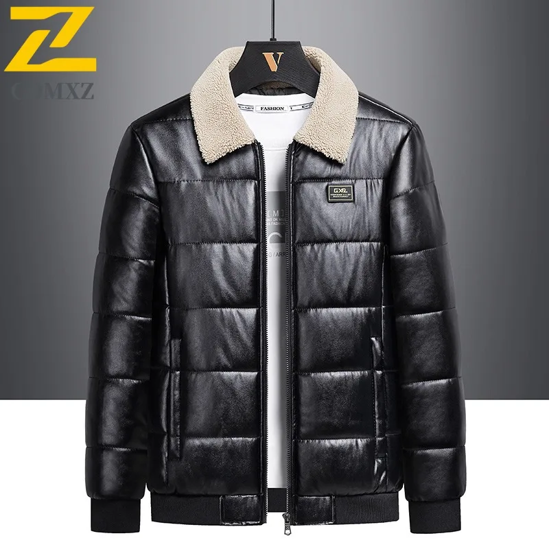 

COMXZ Повседневная мужская стеганая куртка с воротником-стойкой, утолщенная теплая парка для работы на открытом воздухе, удобная модная легкая зимняя одежда