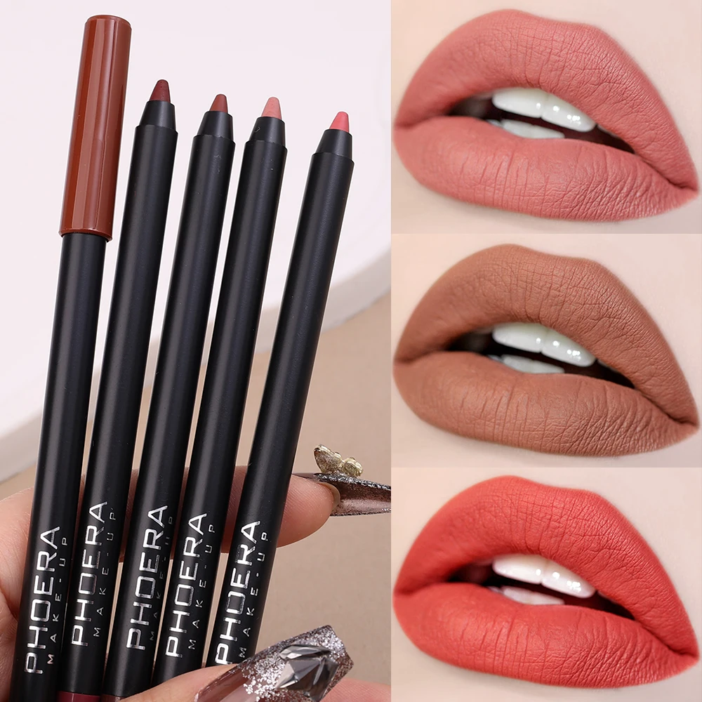 Waterdichte Matte Lipliner Potlood Sexy Rode Contour Tint Lippenstift Aanhoudende Anti-Stick Cup Hydraterende Lippen Make-Up Cosmetica 12 Kleur