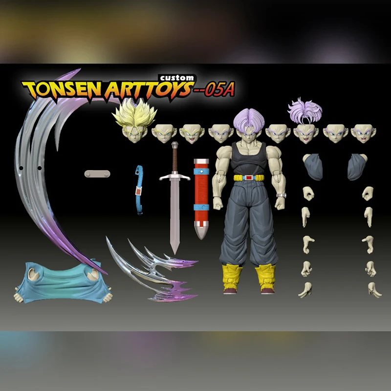 100% original tonsenarttoys dragon ball futuro troncos super saiyan ssj ssj2 majin buu criança buutenks figuras de ação coleção brinquedo