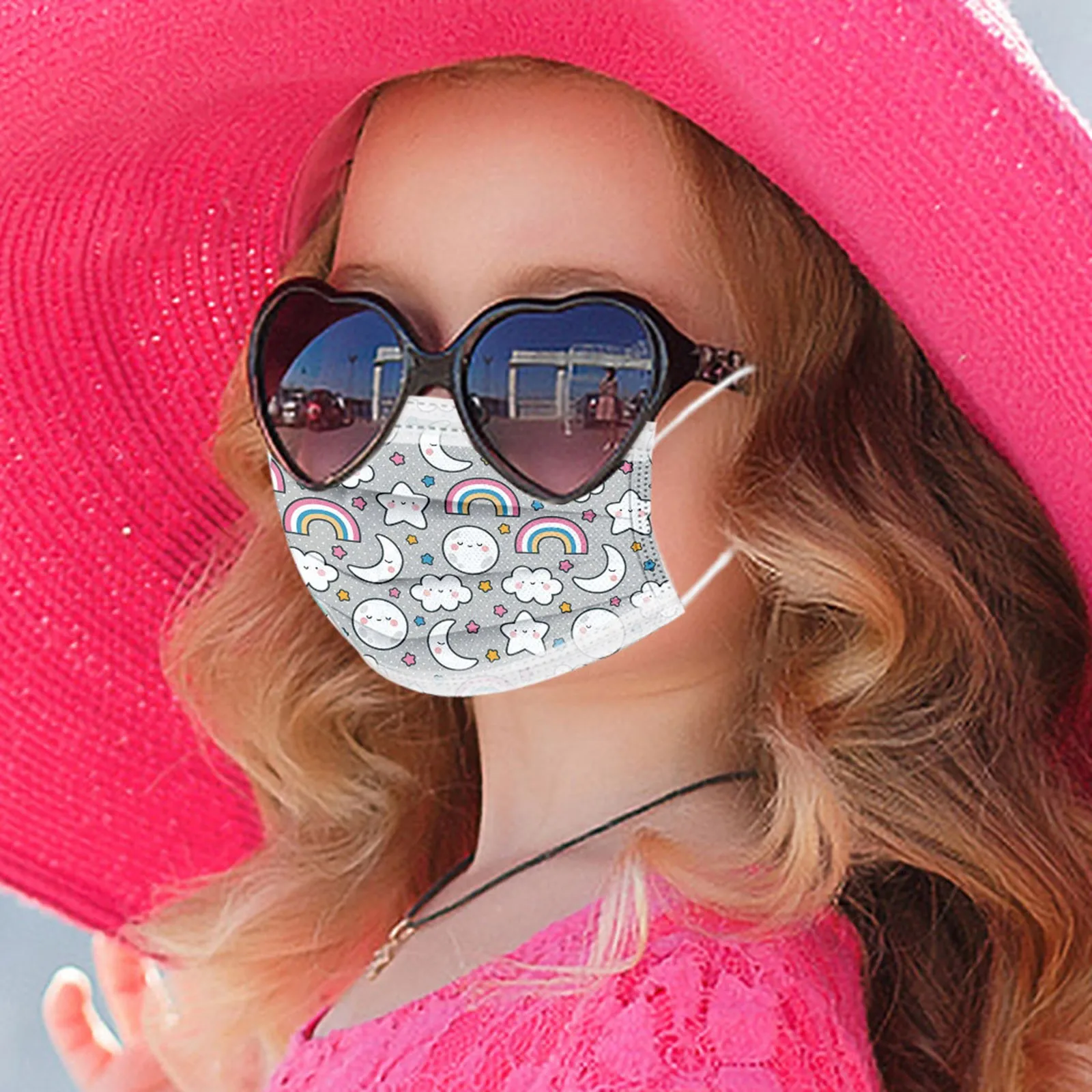 قناع الأطفال سلسلة قوس قزح نوع المجموعة قناع مطبوع غير تحديد المواقع خمسة أنواع من 10 قطع لكل 50 قطعة عملية #4