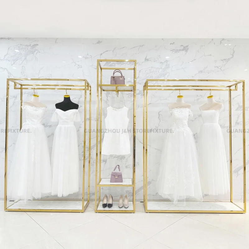 

customized.Shop racking Display Shelves Stand Portable Clothing Rack Wedding Dress Store Display Rack Hanging Rack