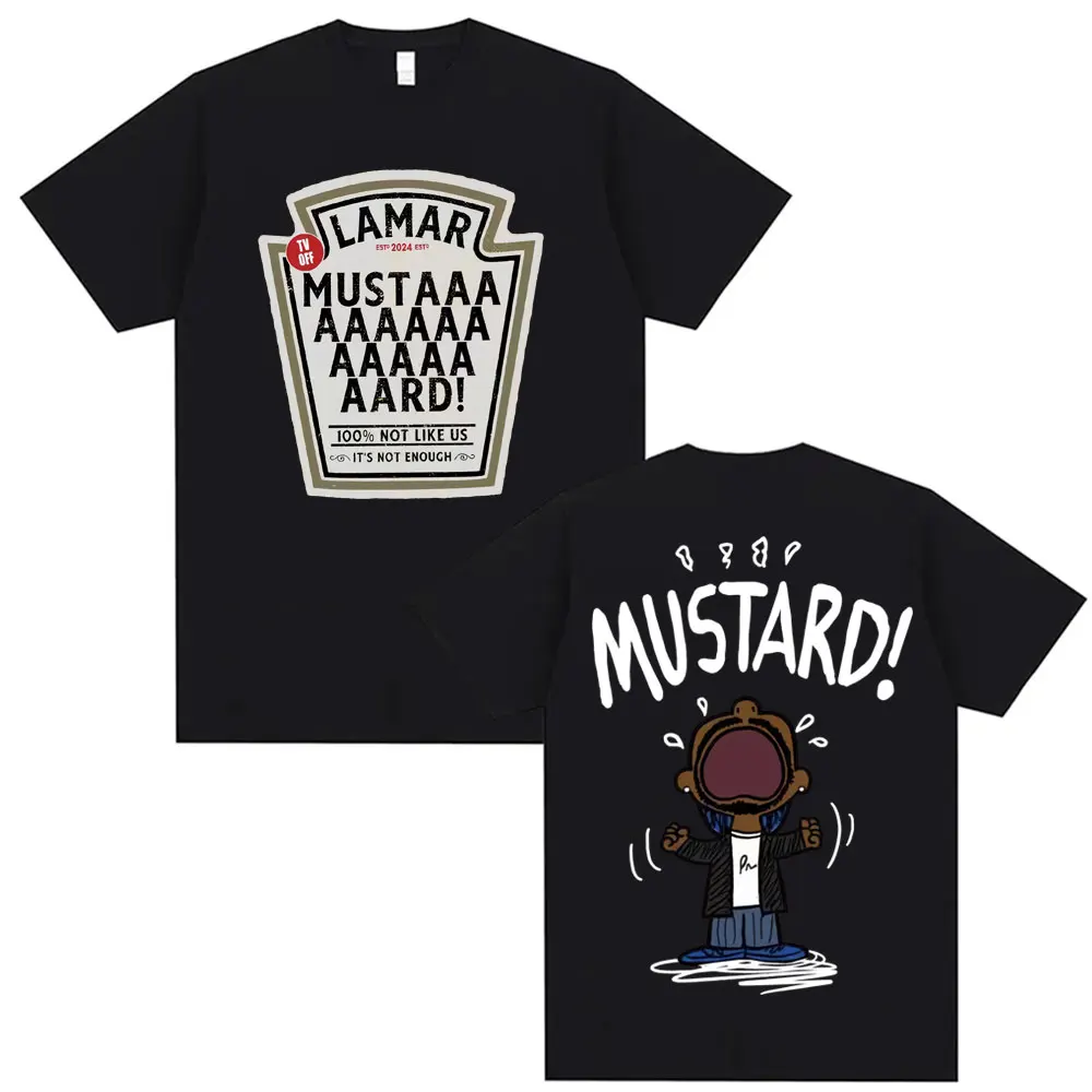 Mens Clothes Tee Shirt Homme Graphic T-Shirts Men Tshirt for Men Kendrick Lamar Mustard Short Sleeved Round Neck Y2k Tshirt