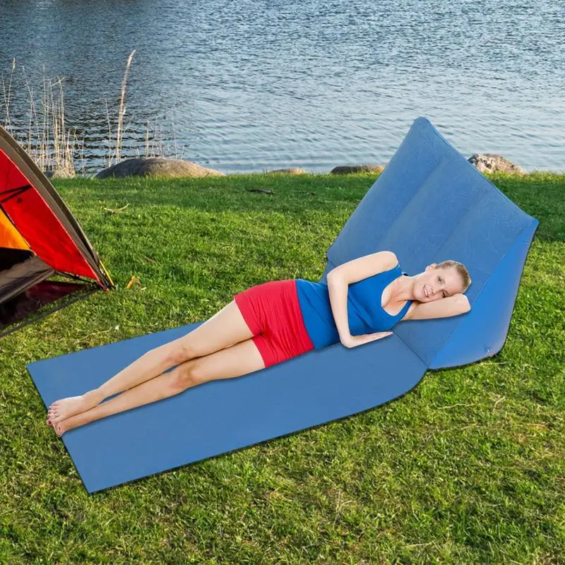 Inflatable Triangle Beach Pad Inflatable Triangular Cushion For Outdoor Travel Sun Bath Beach Mat Pillows Triangle Seat Cushion