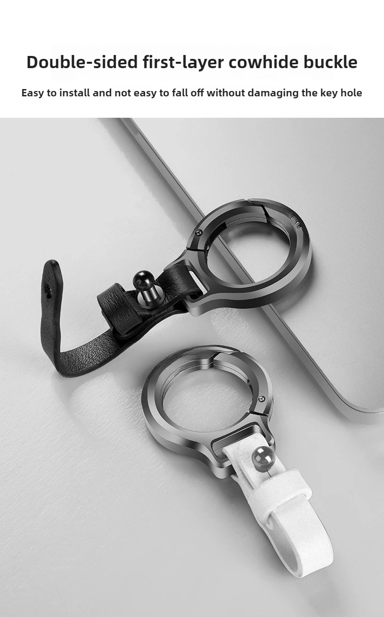 Leder Auto Schlüsselanhänger Anhänger Schlüsselanhänger Kette hängen Männer Frauen Geschenk universell langlebig Metall Ring kreative Schlüsselanhänger Auto Styling – Detail 4