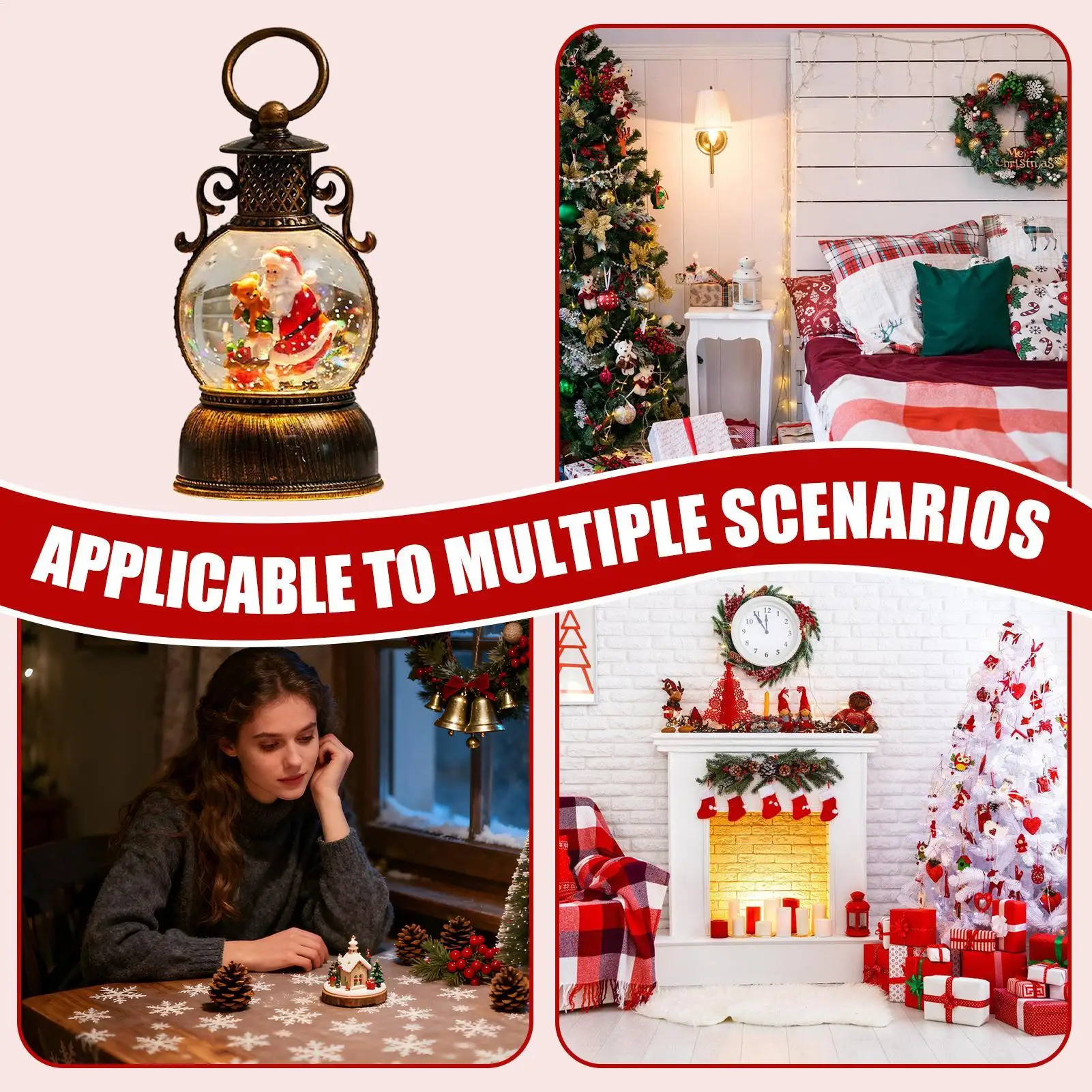 

Рождественский светящийся шар, зимний ретро-орнамент, освещенный рождественский глобус, декор Санта-Клауса для друзей, подростков, мужчин и женщин, каминная столовая