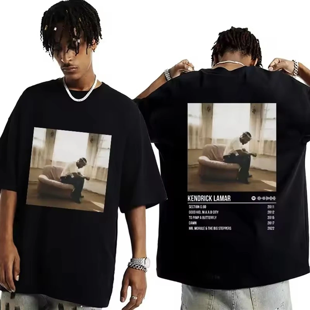 مغني الراب كندريك لامار جيد كيد تي شيرت أوم للجنسين الرجال النساء ملابس قصيرة الأكمام الجولة الرقبة الطباعة البلوز تي شيرت