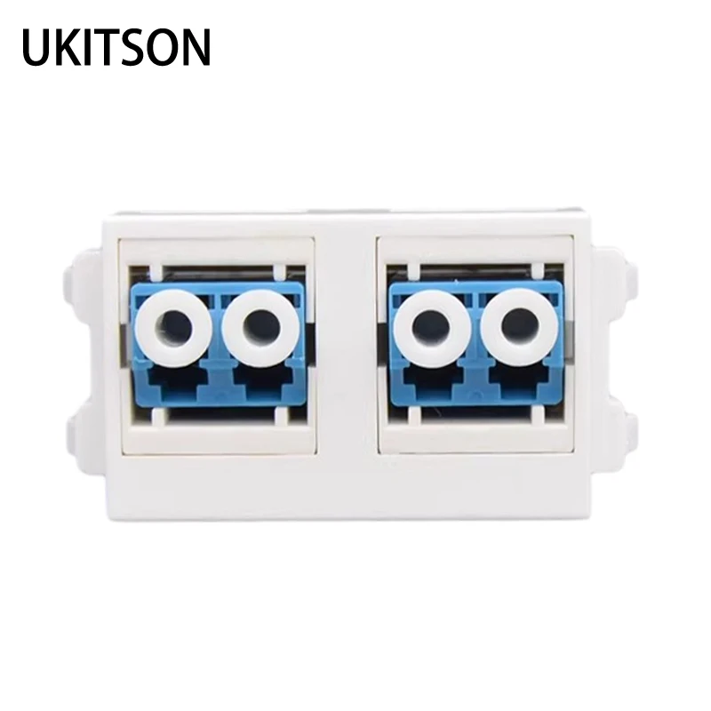 2 Ports Duplex LC-LC Optical Fiber Keystone Dual LC Female Coupler Adapter Jack Slot Module 23x36mm For Network Cable