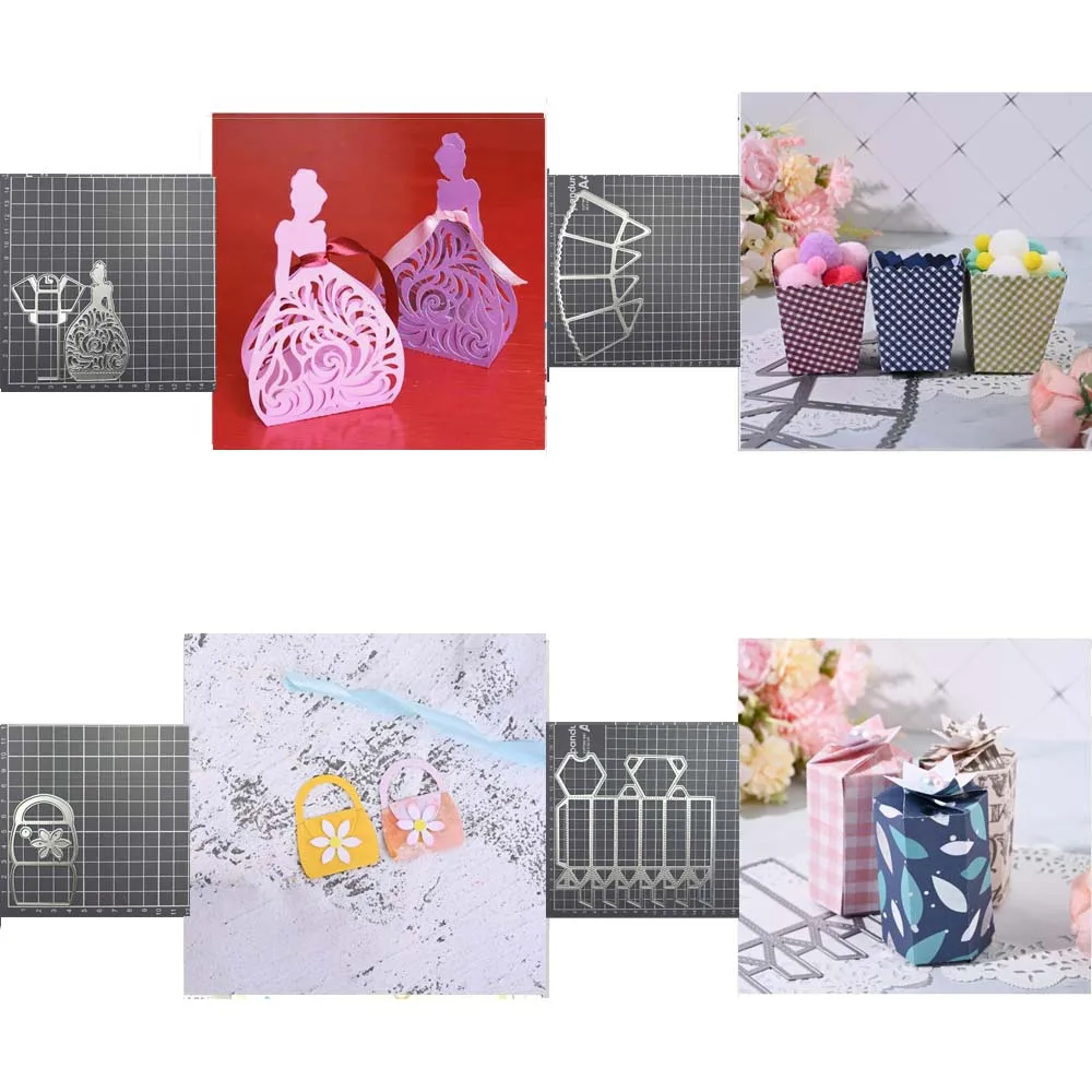 Tasche Geschenk box Metalls chneid werkzeuge Schablonen für DIY Scrap booking Fotoalbum dekorative Papier karten Präge vorlage gestanzt