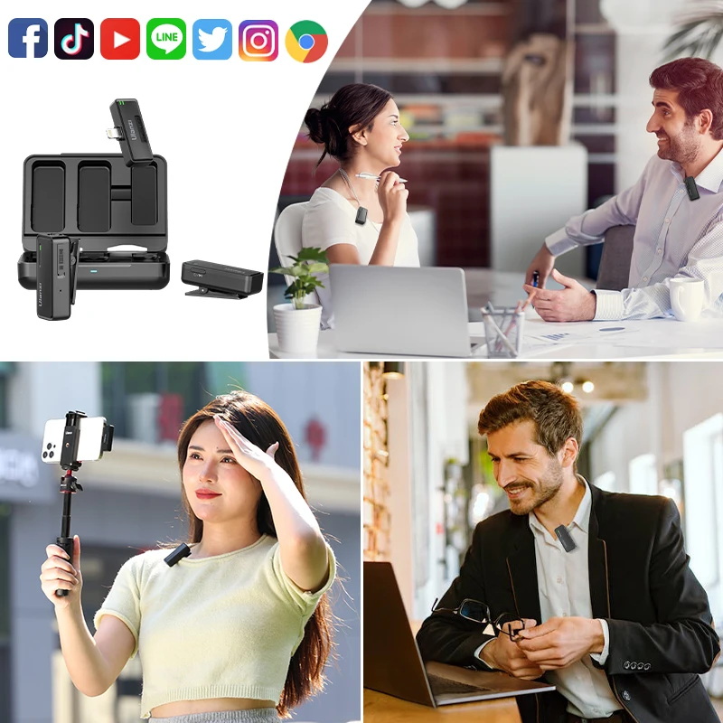 Ulanzi 2.4G Draadloze Lavalier Microfoon Systeem Voice Recording Pen Met Mof Audio Noise Verminderen Voor Iphone Android Smartphone