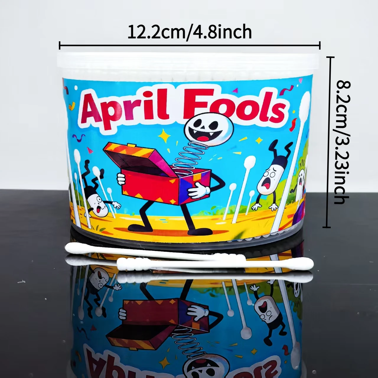 500 Uds. Elemento del Día de los Inocentes hisopos de algodón creativos caja sorpresa regalo hisopos de algodón hisopos de algodón para adultos de doble cabeza