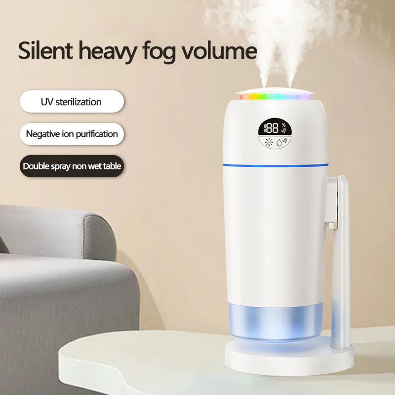 New Dual Spray Humidifier  Large Capacity 500ML Small Portable Office and Home Silent Humidifier USB Car Hydration Air Purifier