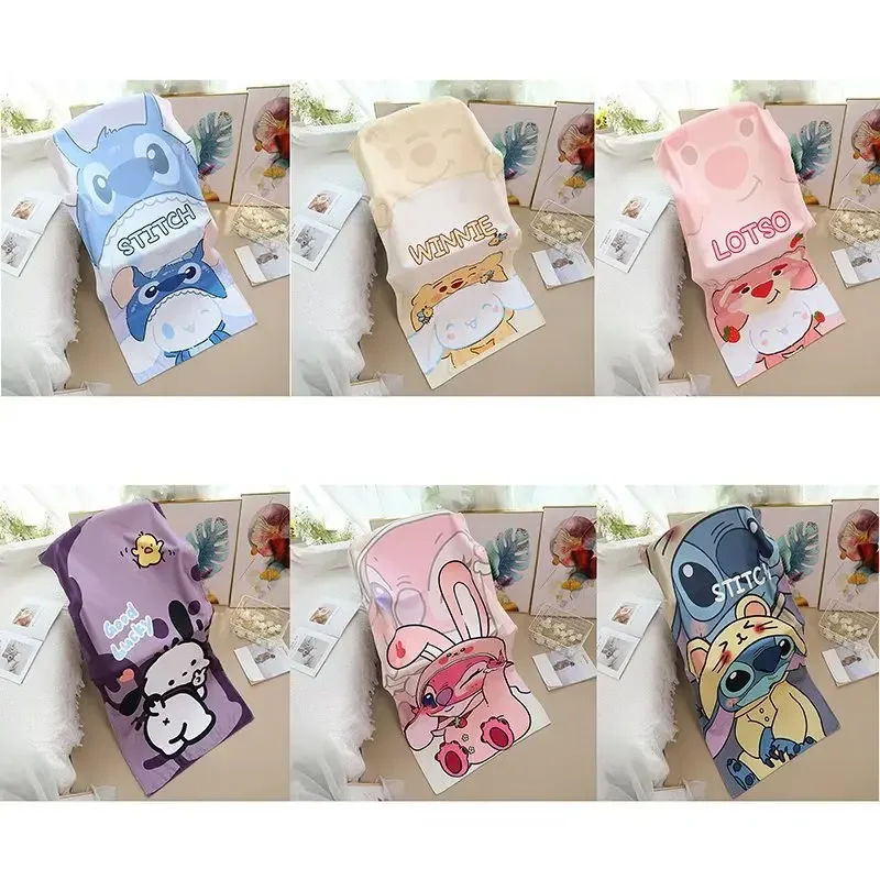 Mininstants-Serviette de bain Anime Sanurgente pour filles, accessoires Kuromi, mignon, doux, séchage rapide, épaissi, bain de plage, yoga, jouets ménagers