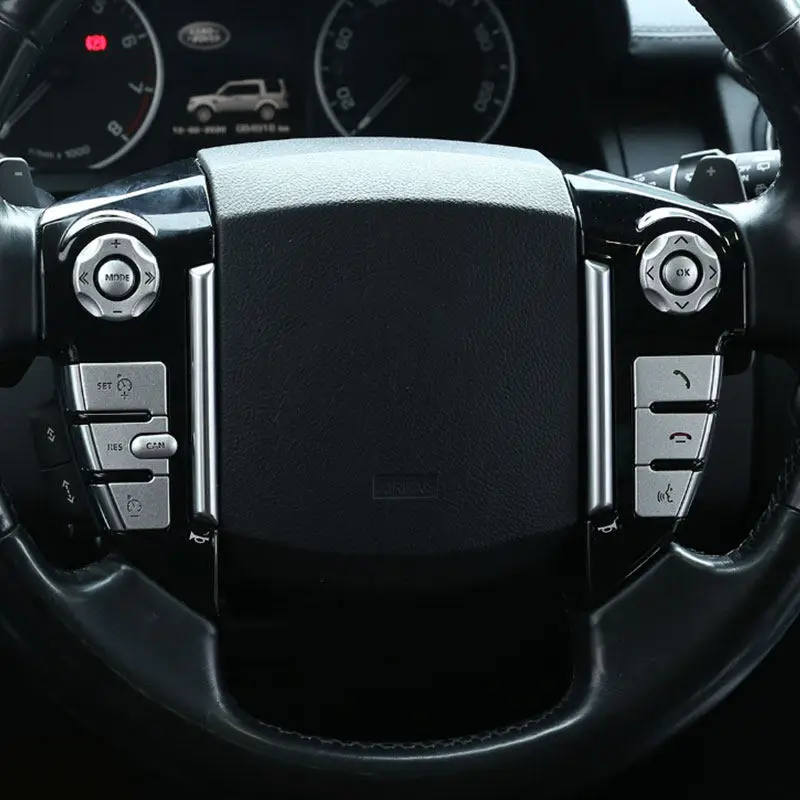 اكسسوارات السيارات عجلة القيادة زر التصحيح غطاء الكسوة لاند روفر ديسكفري 4 LR4 L319 رينج روفر سبورت L320 فريلاندر 2